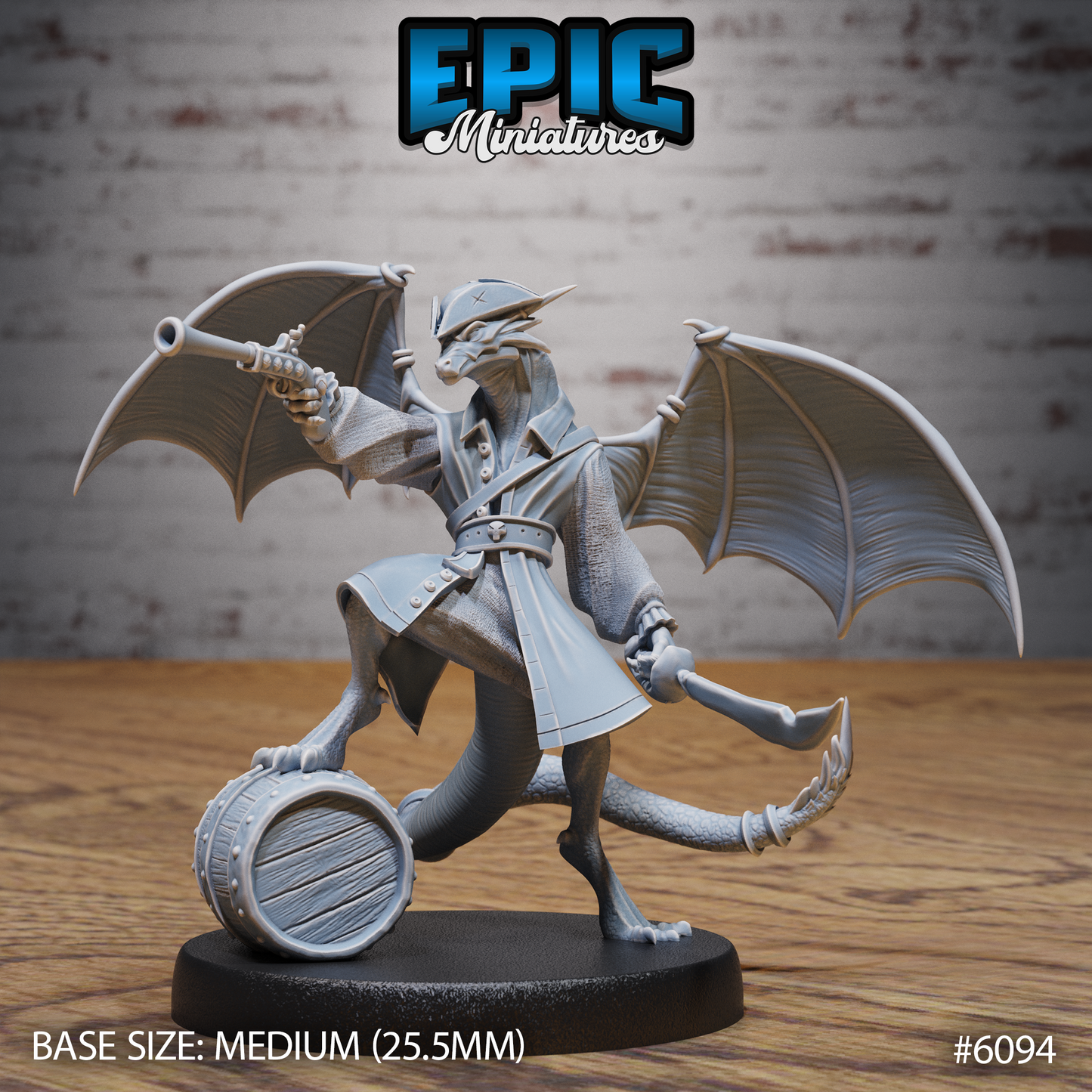 3D Resin Miniature Dracopirate - D&D Epic Miniatures