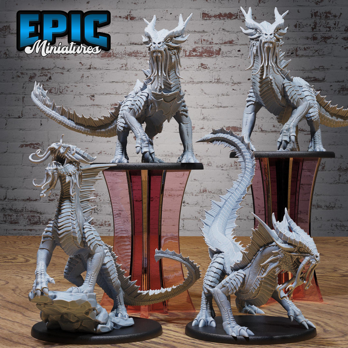3D Resin Miniature Guard Drakes Gold - D&D Epic Miniatures
