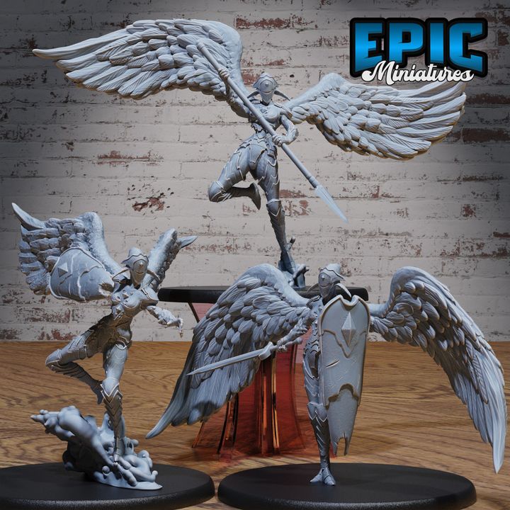 3D Resin Miniature Animated Angel Statue - D&D Epic Miniatures