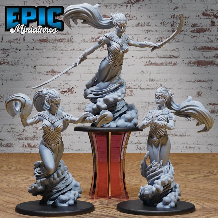 3D Resin Miniature Djinni Female - D&D Epic Miniatures