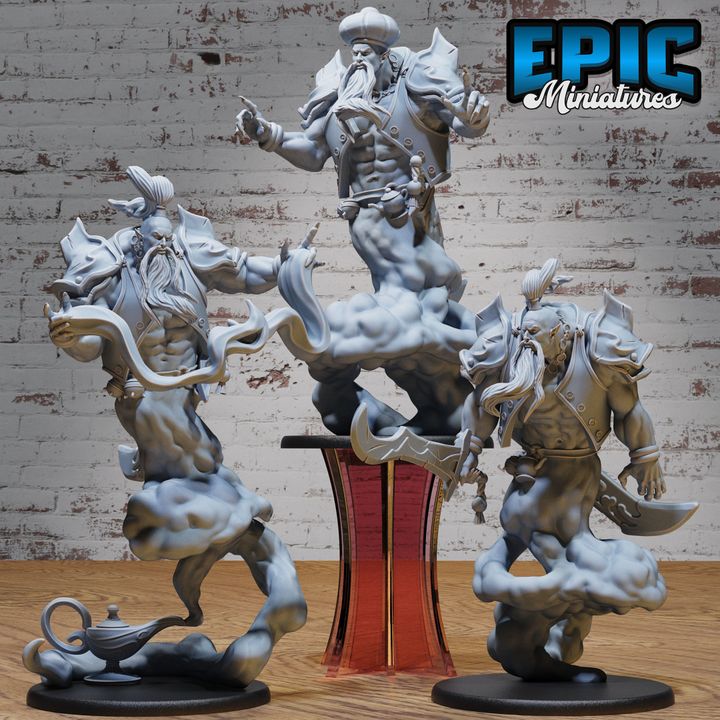 3D Resin Miniature Legendary Lamp Genie - D&D Epic Miniatures