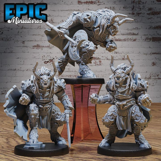 3D Resin Miniature Wooly Minotaur Paladin - D&D Epic Miniatures