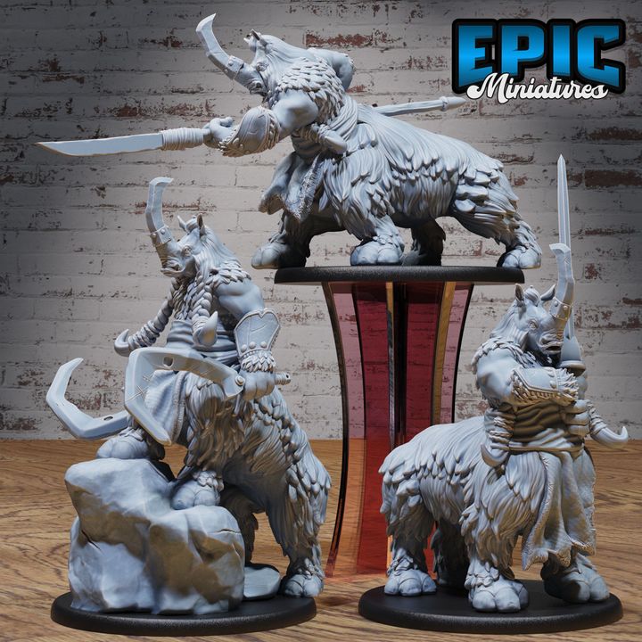 3D Resin Miniature Rhino Centaur - D&D Epic Miniatures