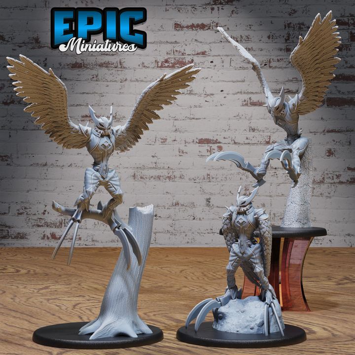 3D Resin Miniature Owl Harpy - D&D Epic Miniatures