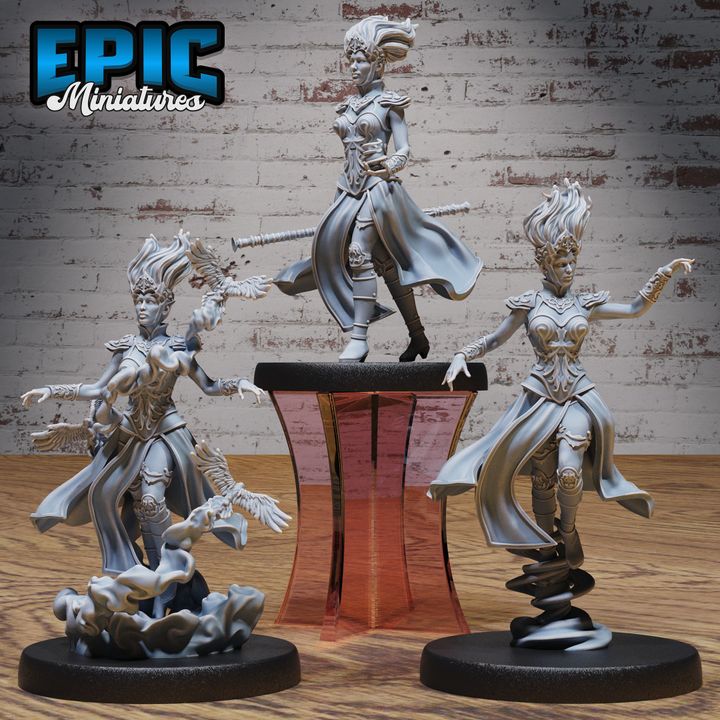 3D Resin Miniature Wind Genasi Female - D&D Epic Miniatures