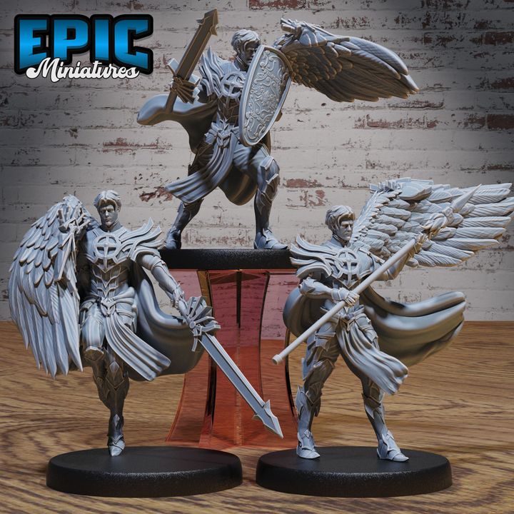3D Resin Miniature Half Angel Paladin - D&D Epic Miniatures