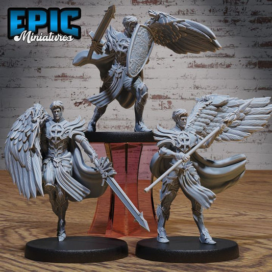 3D Resin Miniature Half Angel Paladin - D&D Epic Miniatures