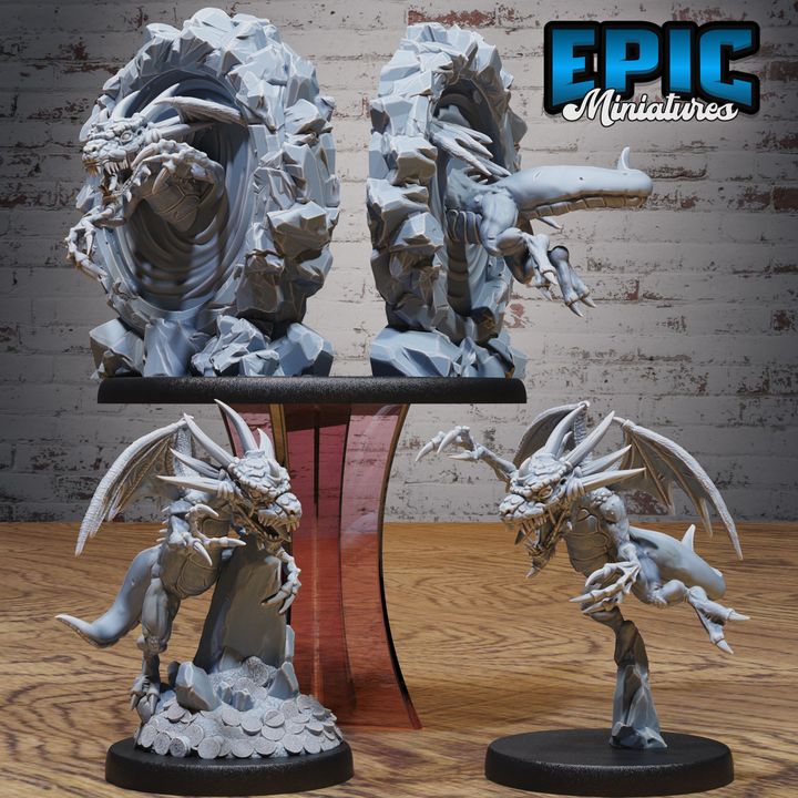 3D Resin Miniature Abyss Drake - D&D Epic Miniatures