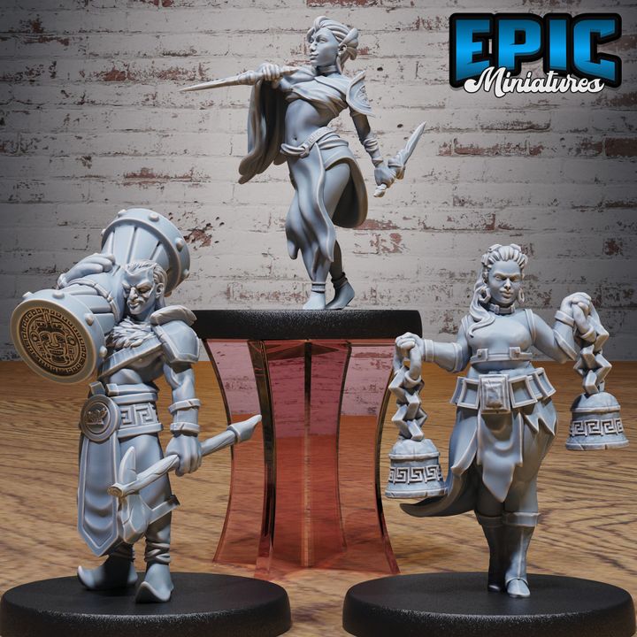 3D Resin Miniature Aztec Tribe set 2 - D&D Epic Miniatures