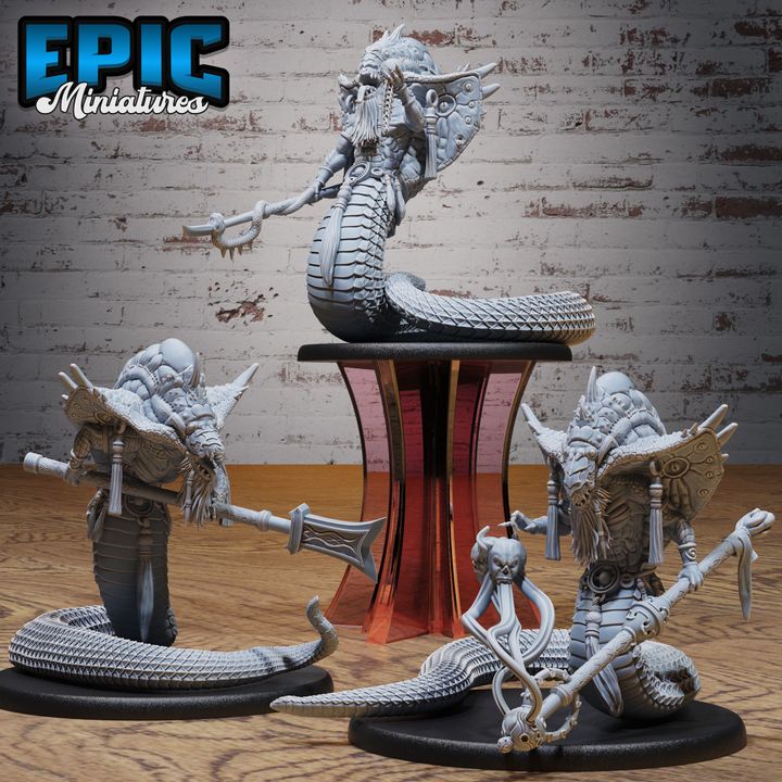 3D Resin Miniature Naga Shaman - D&D Epic Miniatures