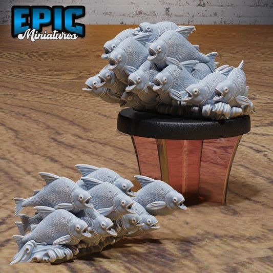 3D Resin Miniature Piranha Swarm - D&D Epic Miniatures