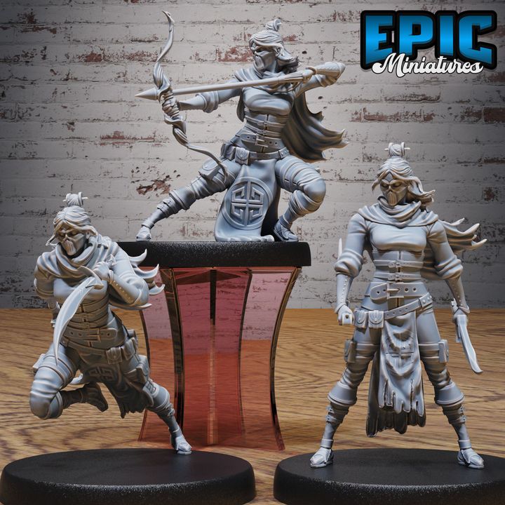 3D Resin Miniature Masked Kunoichi - D&D Epic Miniatures