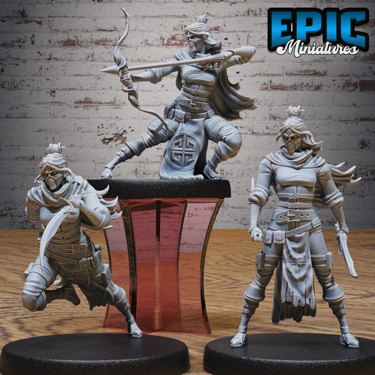 3D Resin Miniature Masked Kunoichi - D&D Epic Miniatures