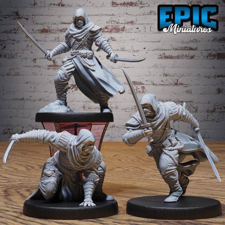 3D Resin Miniature White Ninja - D&D Epic Miniatures