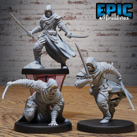 3D Resin Miniature White Ninja - D&D Epic Miniatures