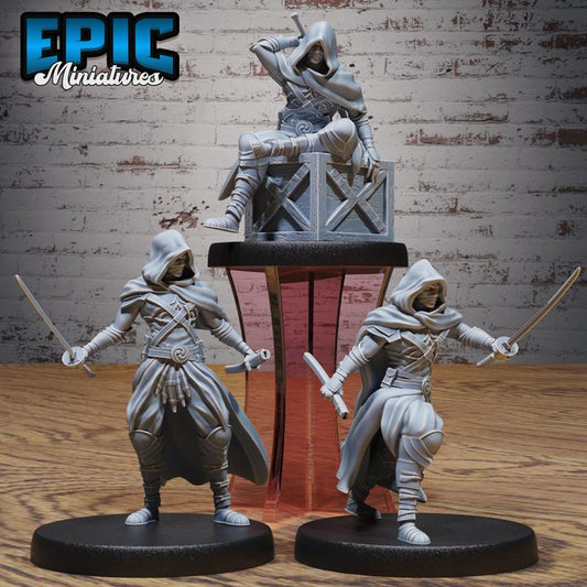 3D Resin Miniature Hooded Ninja - D&D Epic Miniatures