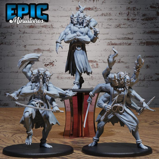 3D Resin Miniature Three Heads Oni - D&D Epic Miniatures