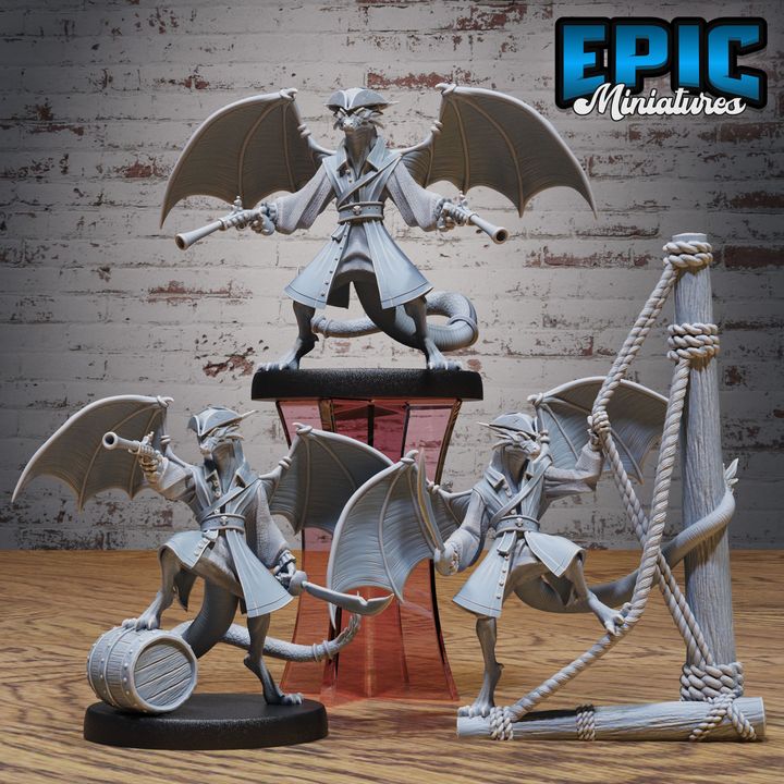 3D Resin Miniature Dracopirate - D&D Epic Miniatures