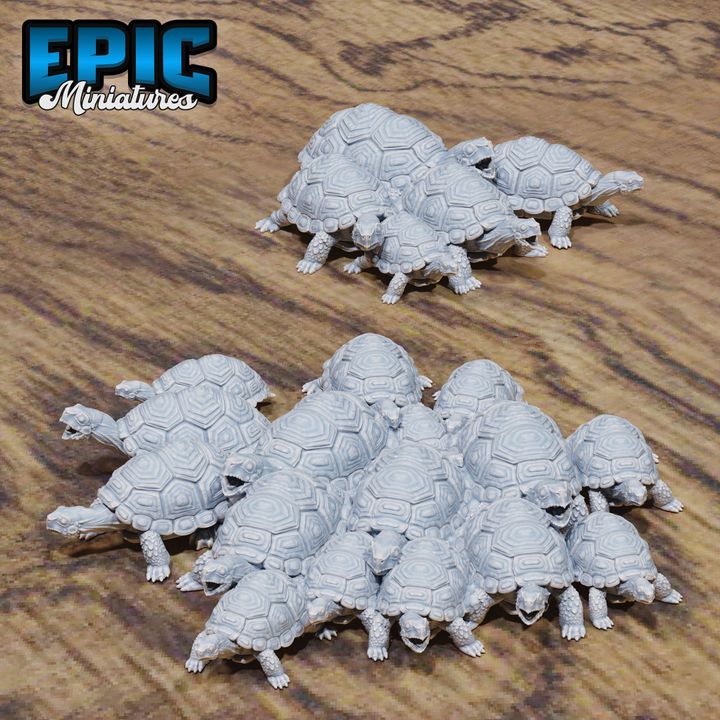 3D Resin Miniature Tortoise Swarm - D&D Epic Miniatures