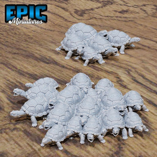 3D Resin Miniature Tortoise Swarm - D&D Epic Miniatures