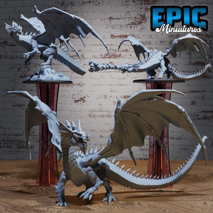 3D Resin Miniature Topaz Dragon - D&D Epic Miniatures