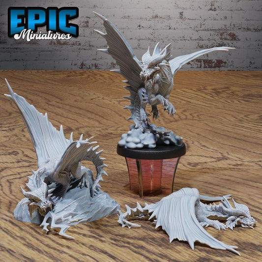 3D Resin Miniature Gold Dragon Wyrmling Set D&D Epic Miniatures