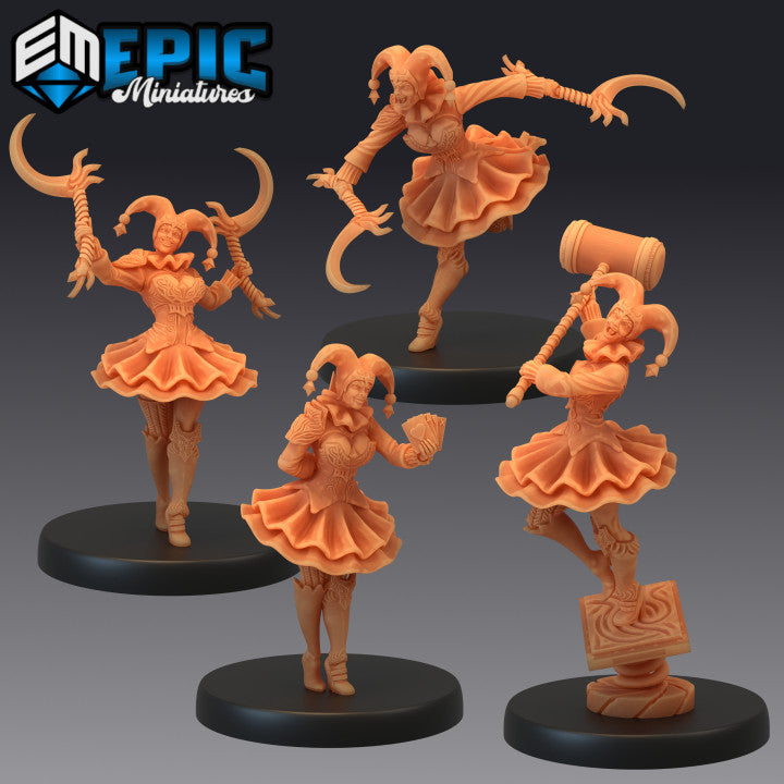 3D Resin Miniature Harlequin Mad Girl - D&D Epic Miniatures