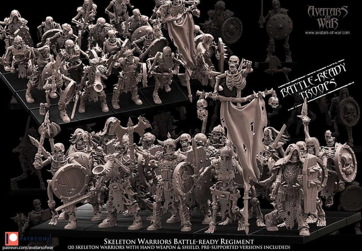 Beastman Skeleton Warriors Battle Ready regiment - Avatars of War