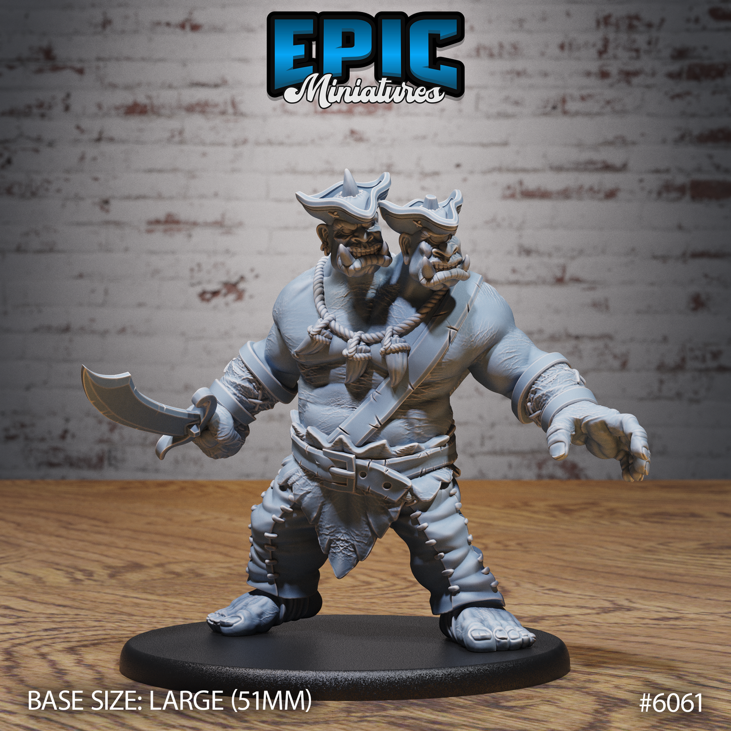 3D Resin Miniature Ettin - D&D Epic Miniatures