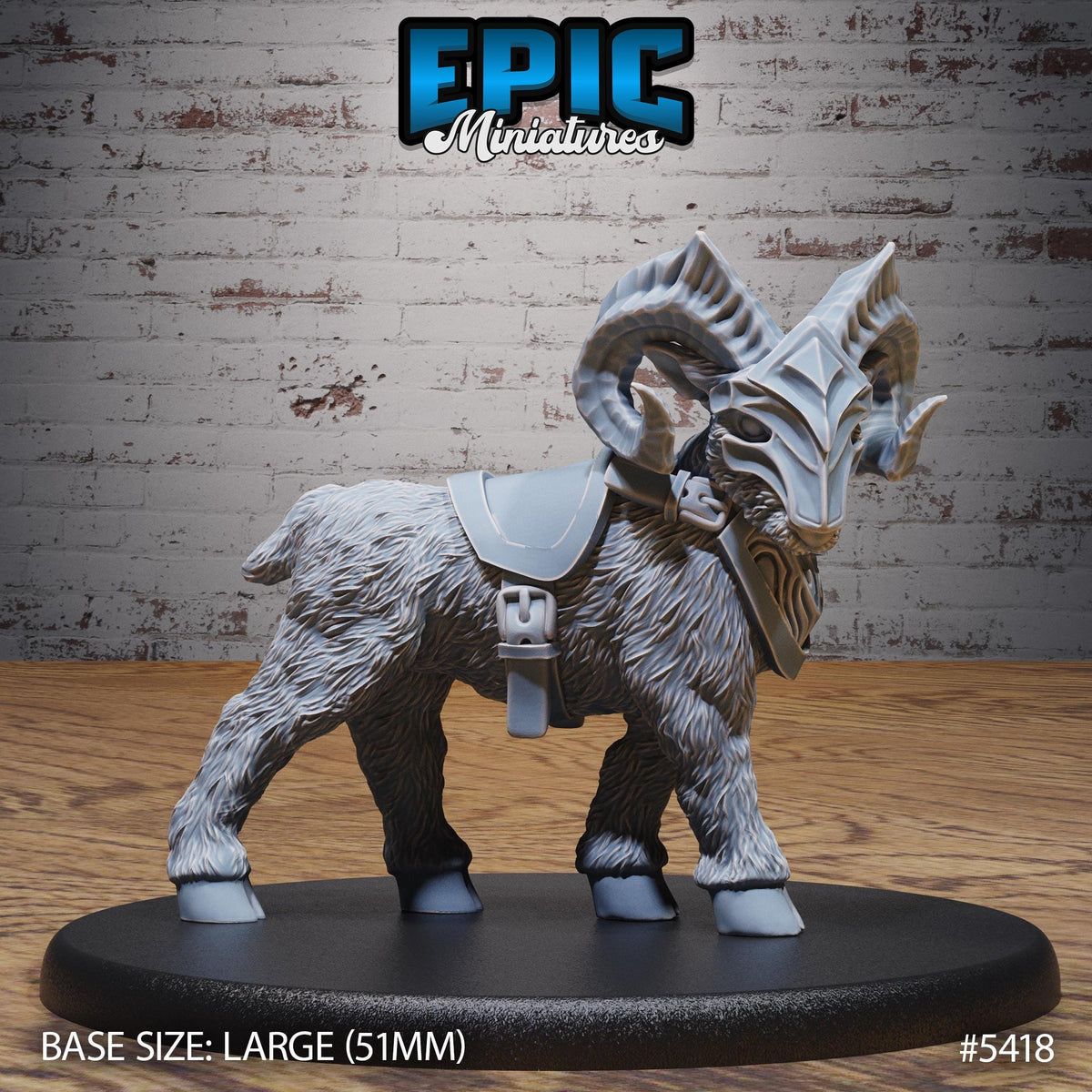 3D Resin Miniature Dwarf Goat Rider - D&D Epic Miniatures