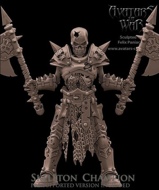 Skeleton Champion with Two Weapons - Avatars of War