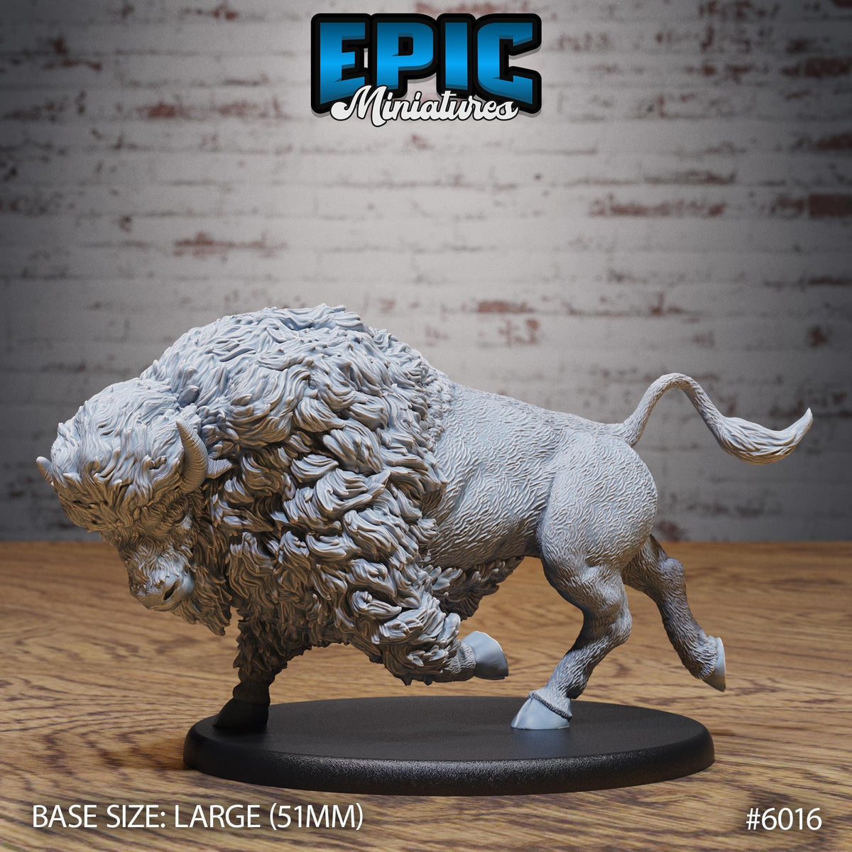 3D Resin Miniature Bison - D&D Epic Miniatures