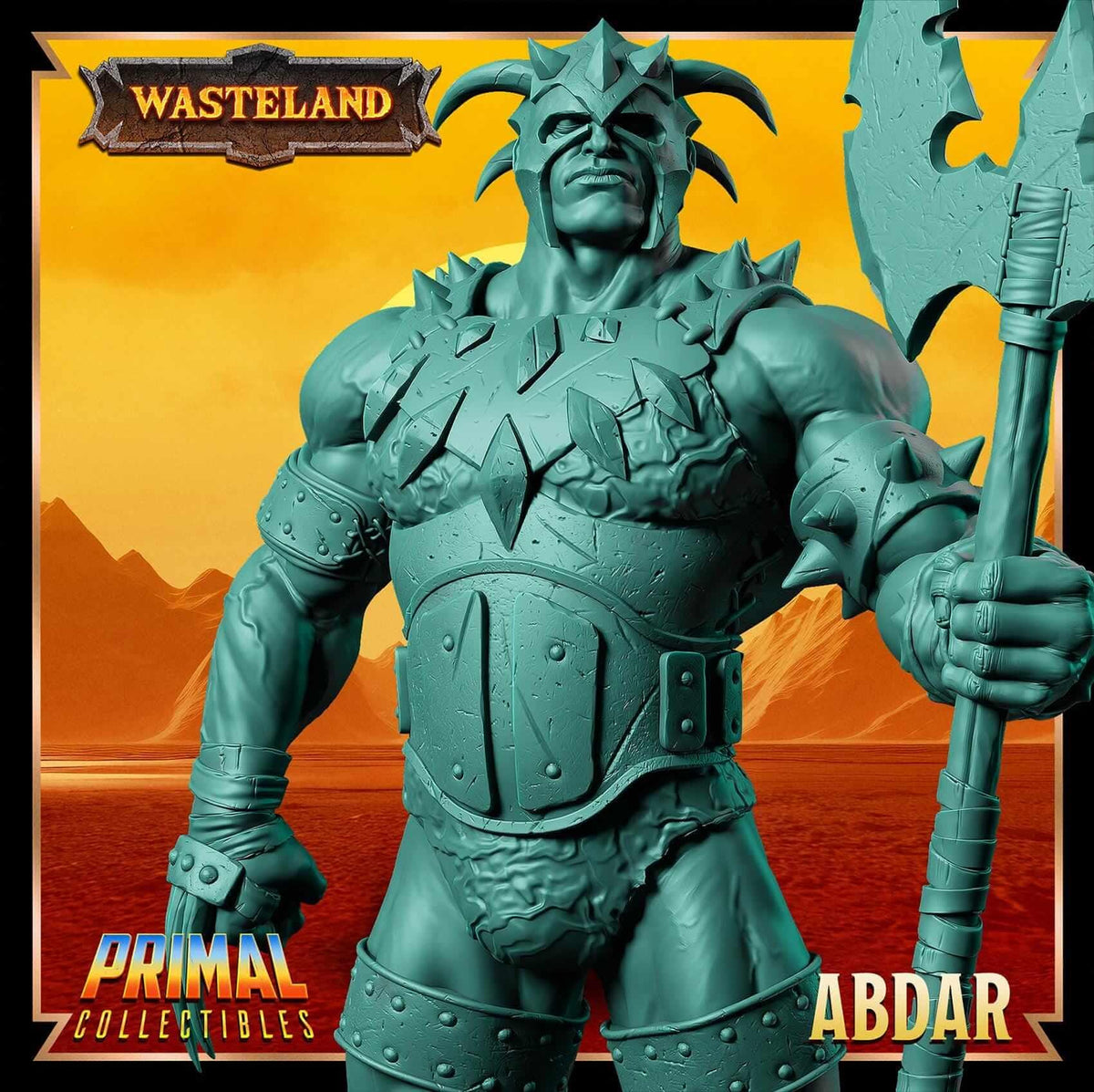 Abdar Warrior - Wasteland 3D Printed Resin RPG/Tabletop/Boardgames Miniature Primal Collectibles