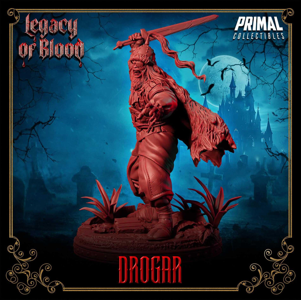 Drogar Barbarian Vampire - Legacy of Blood 3D Printed Resin RPG/Tabletop/Boardgames Miniature Primal Collectibles