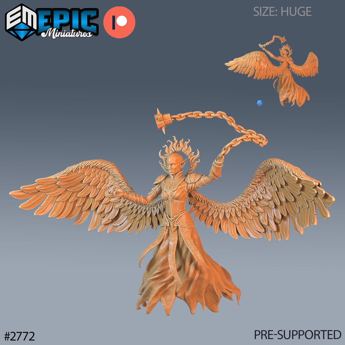 Hells Angel Zariel 3D Resin Miniature - D&D Epic Miniatures