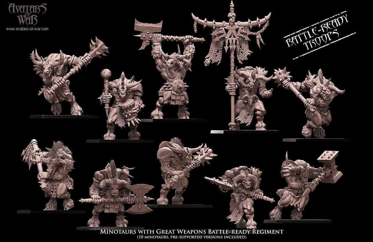 Minotaurs with great weapons Regiment - Avatars of War