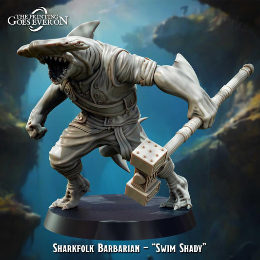 Sharkfolk Barbarian Swim Shady - Tides of Terror - The Printing Goes Ever On