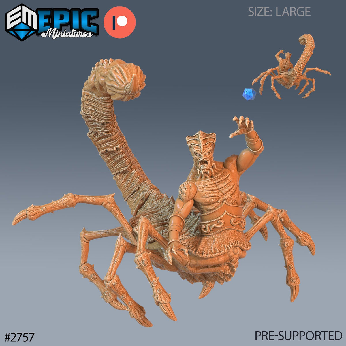 a large, detailed, and intricate miniature of a spider-like creature with multiple legs and a long, coiled body. The creature appears to be a type of eight-legged, spider-like creature, possibly a toy or a collectible item.