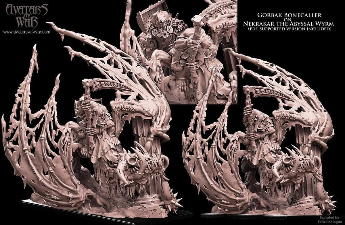 Orc Necromancer on Abyssal Wyvern - Avatars of War