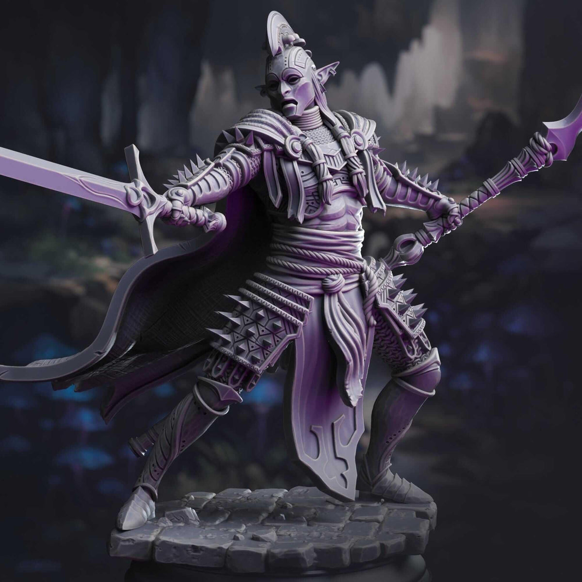 Elite Drow House Guard - The Ordained - 3D Printed Resin RPG/Tabletop/Boardgames Miniature DM Stash