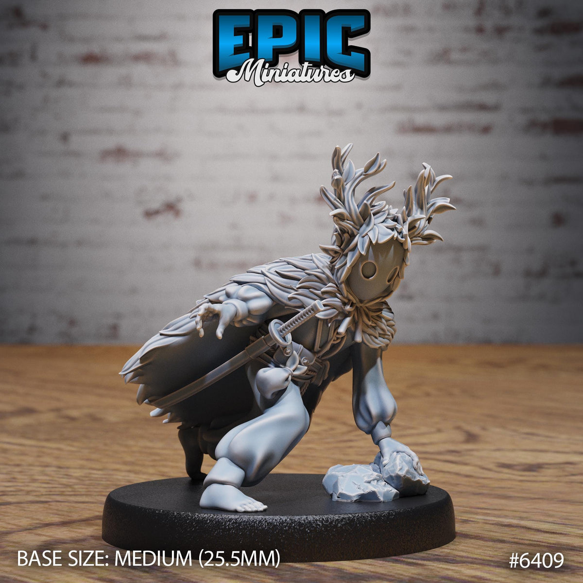 A 3D model of a character with a large head and long hair, standing on a black base. The character appears to be a fantasy creature or monster, possibly from a video game or other media.