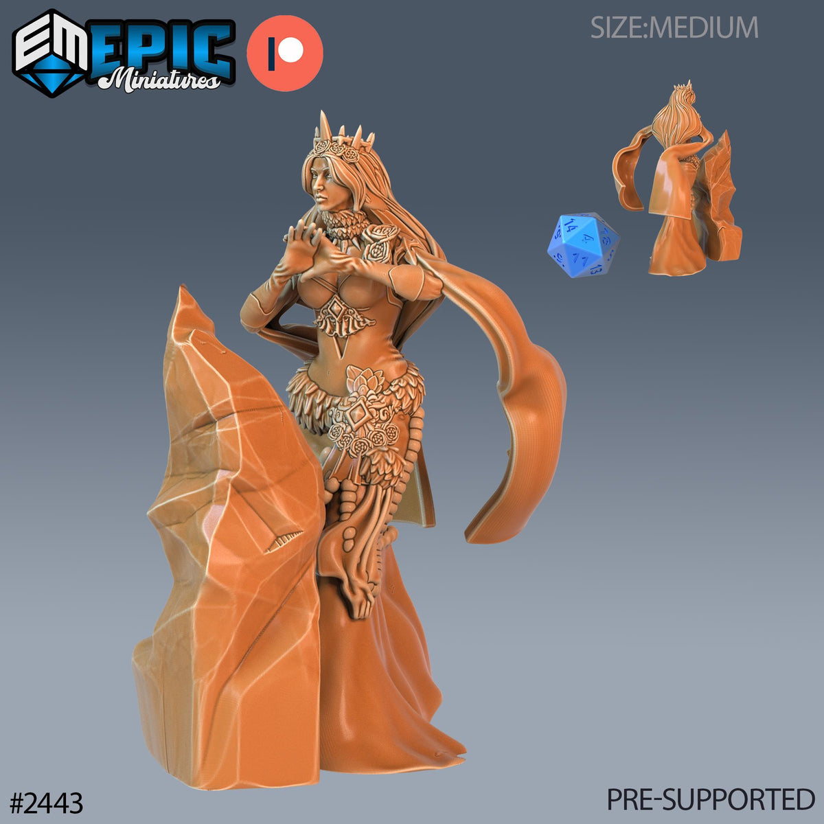 3D Resin Miniature Ice Sorceress D&D - Epic Miniatures