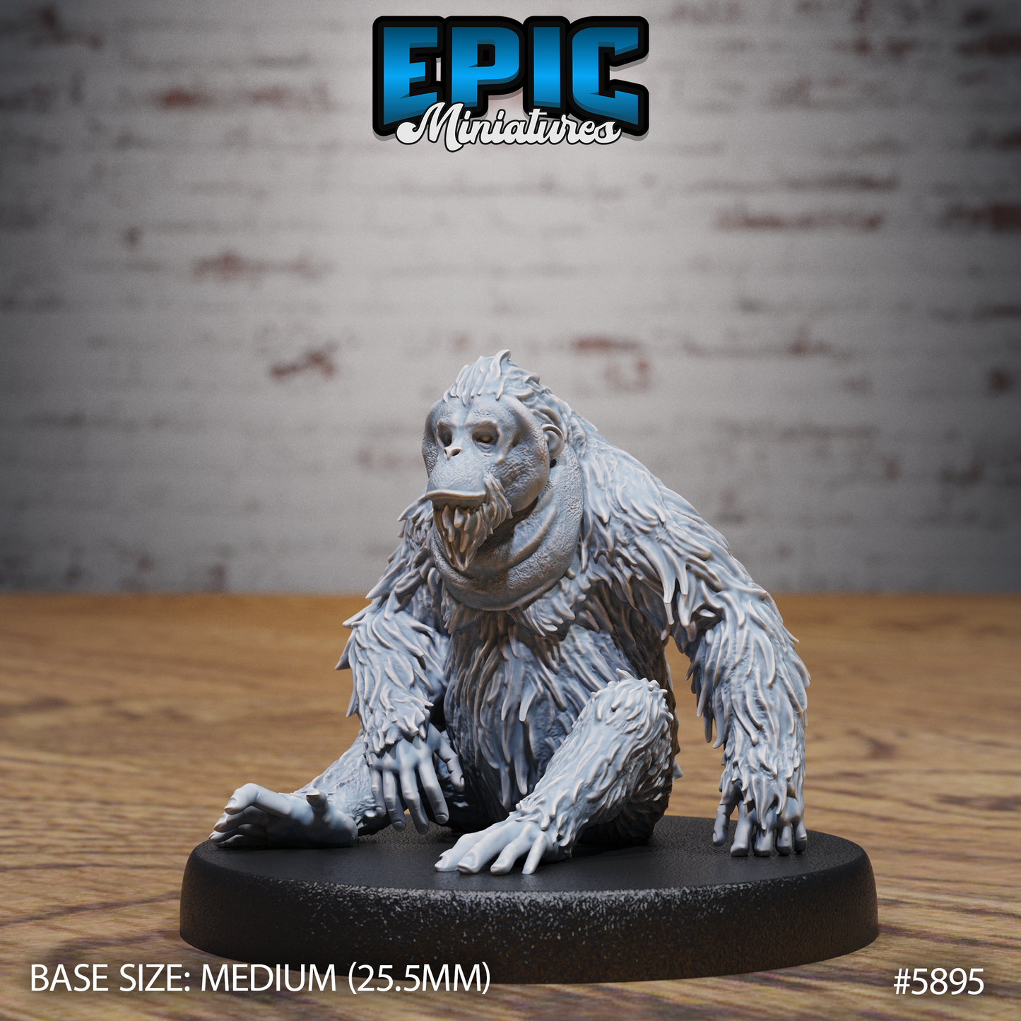 3D Resin Miniature Orangutan - D&D Epic Miniatures