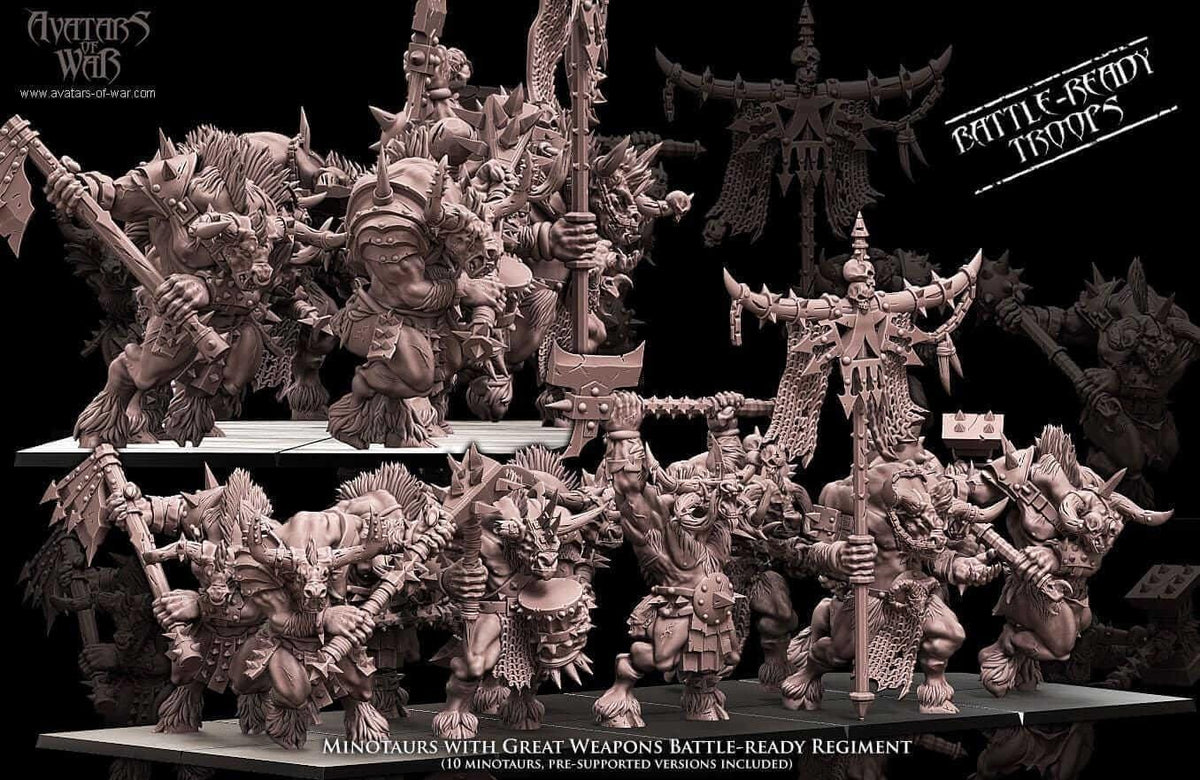 Minotaurs with great weapons Regiment - Avatars of War