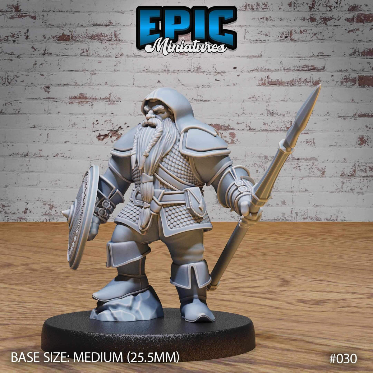 Dwarf with Spear & Shield - D&D Epic Miniatures   and Dragons