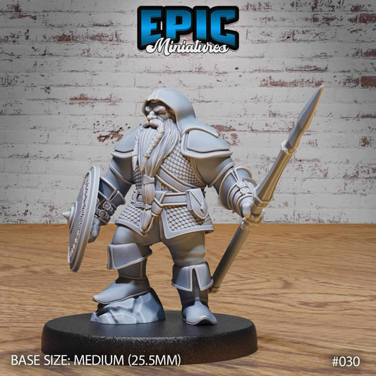 Dwarf with Spear & Shield - D&D Epic Miniatures   and Dragons