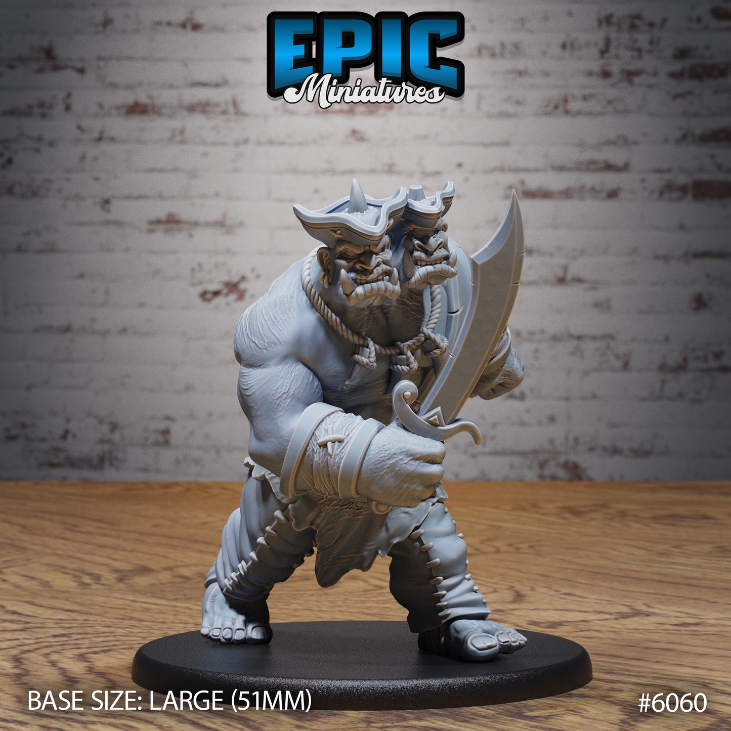 3D Resin Miniature Ettin - D&D Epic Miniatures