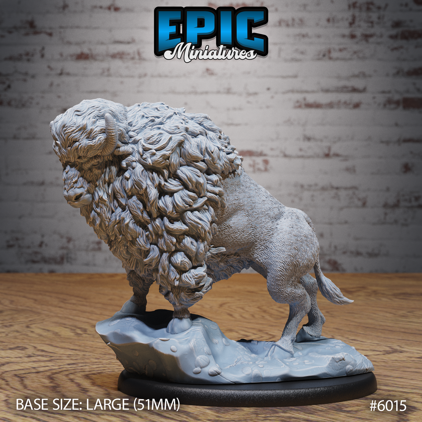 3D Resin Miniature Bison - D&D Epic Miniatures