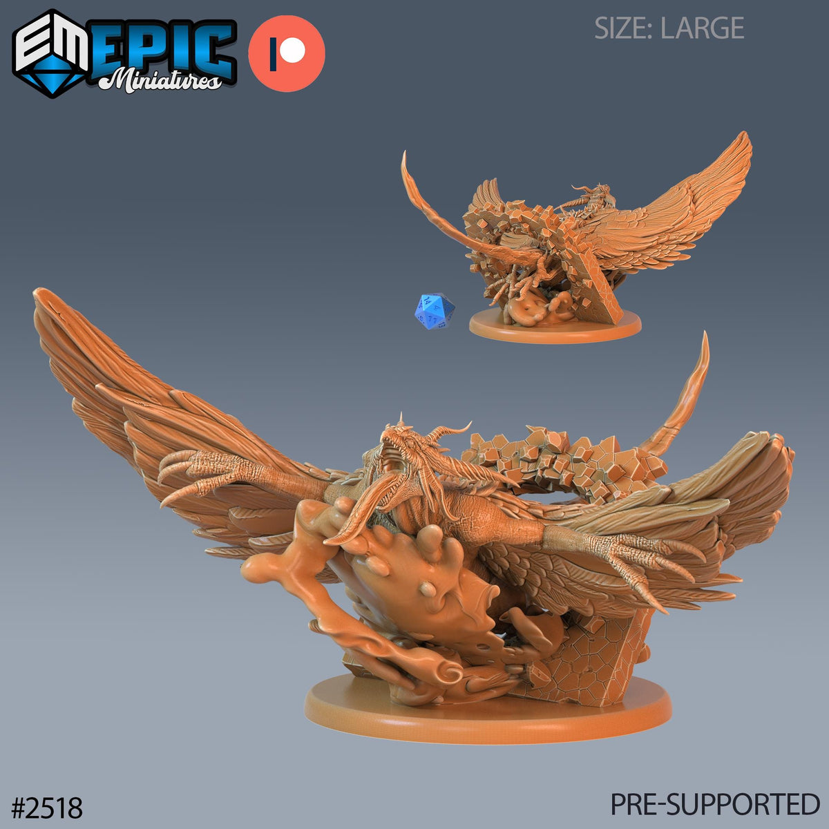 3D Resin Miniature Harpy Beast - D&D Epic Miniatures