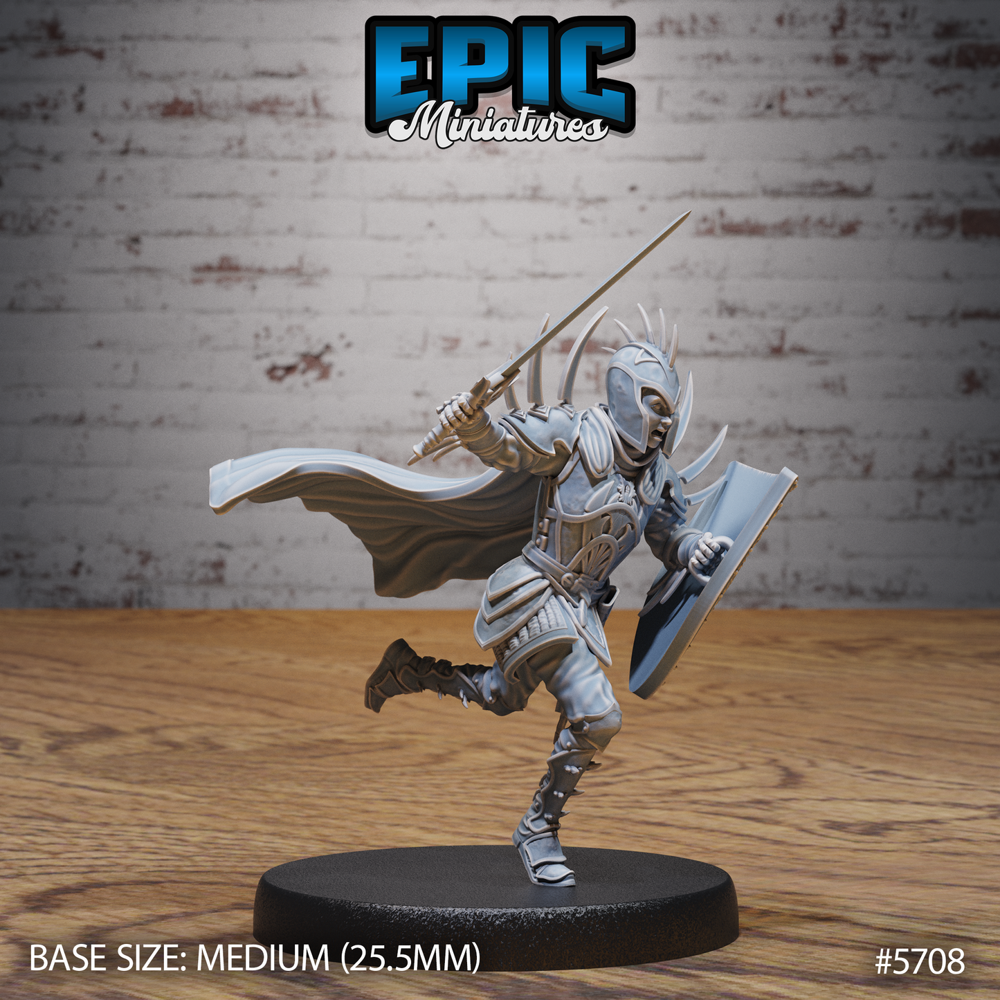 3D Resin Miniature Dragon Huntress Knight - D&D Epic Miniatures